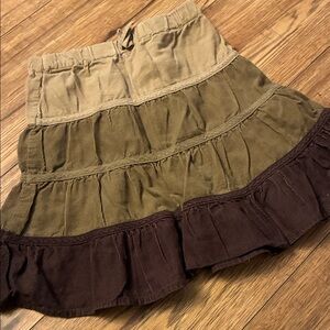 Chic Tiered Kids Skirt in Earthy Tones (Bin B)